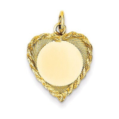 0.013 Gauge Engravable Heart with Rope Disc Charm 14k Gold Polished XM220/13, MPN: XM220/13, 883957…