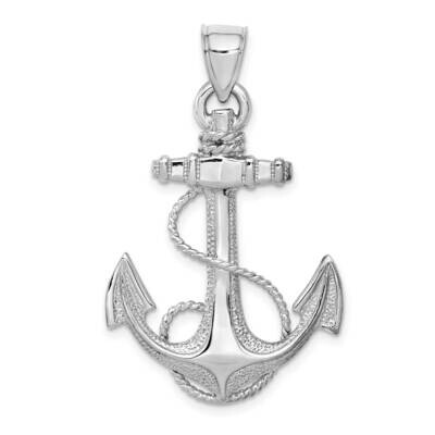Anchor with Rope Pendant 14k White Gold D4165W, MPN: D4165W, 637218171828