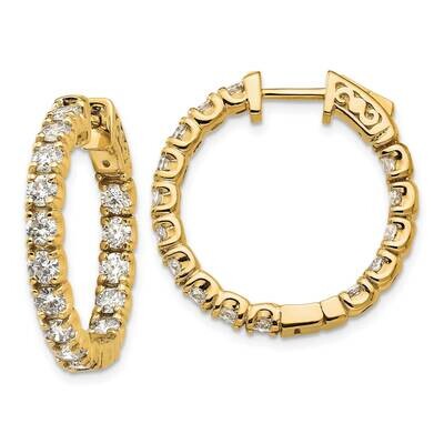 Vs/Si, D E F, Diamond Hoop with Safety Clasp 14k Yellow Gold True Origin Lab Grown XE2016LD, MPN: X…