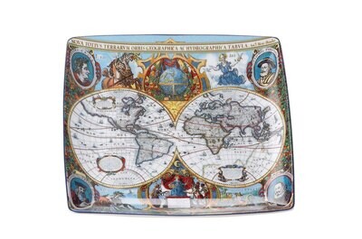 Mottahedeh World Map Square Plate MP1208, MPN: MP1208,