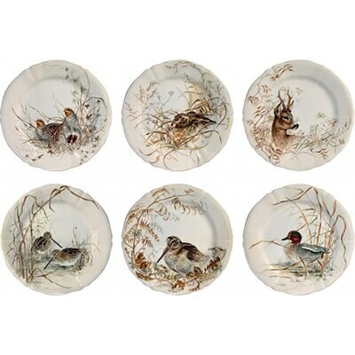 Gien Sologne Dessert Plates Game Assorted 1631B6AD26, MPN: 1631B6AD26, 840769045153