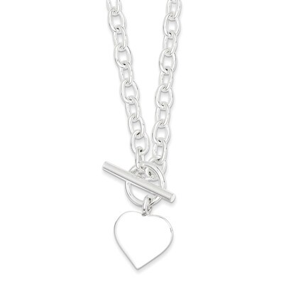 18 Inch Heart Necklace Sterling Silver QG1436-18, MPN: QG1436-18, 883957947228