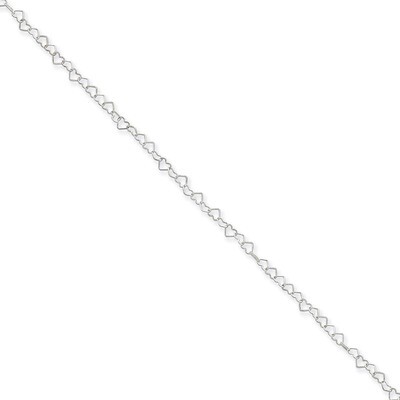 16 Inch 3.5mm Fancy Heart Link Necklace Sterling Silver QFC81-16, MPN: QFC81-16, 883957944142