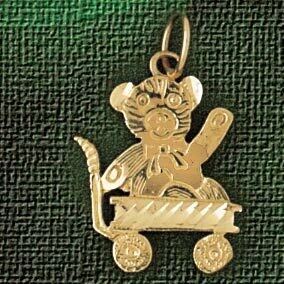 Dazzlers Jewelry Teddy Bear Pendant Necklace Charm Bracelet in Yellow, White or Rose Gold 2507, MPN…