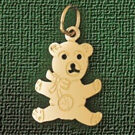 Dazzlers Jewelry Teddy Bear Pendant Necklace Charm Bracelet in Yellow, White or Rose Gold 2504, MPN…