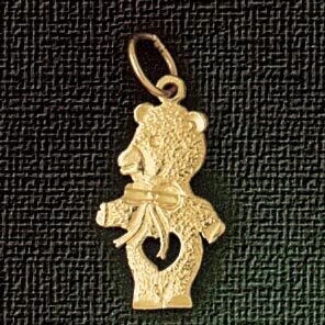 Dazzlers Jewelry Teddy Bear Pendant Necklace Charm Bracelet in Yellow, White or Rose Gold 2493, MPN…