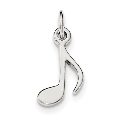 Music Note Charm Sterling Silver Polished QC8820, MPN: QC8820, 191101360015