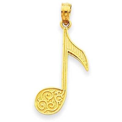 Music Note Pendant 14k Gold K3498, MPN: K3498, 637218033607