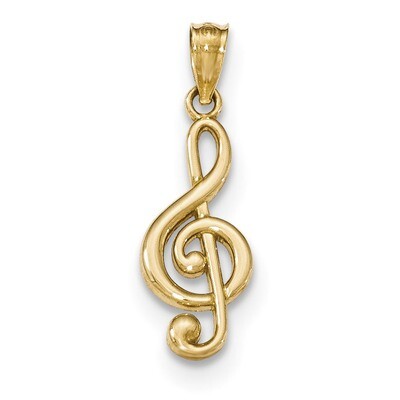 Music Note Pendant 14k Gold Polished YC1261, MPN: YC1261, 886774618005