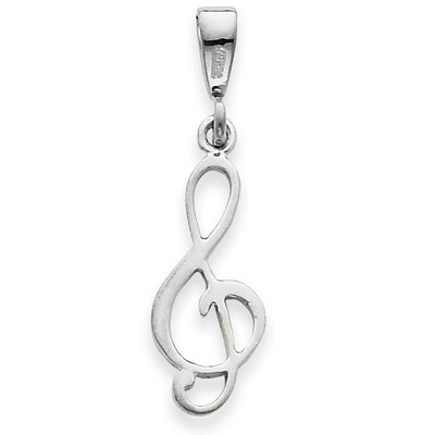 Music Note Pendant 14k White Gold XAC932, MPN: XAC932, 883957344522
