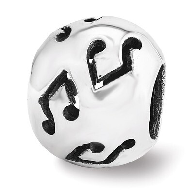Music Note Bead - Sterling Silver QRS3505, MPN: QRS3505, 886774964553