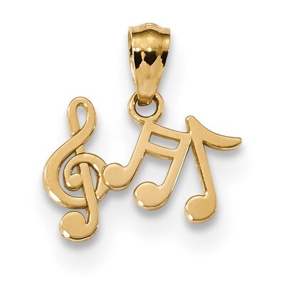 Music Notes Pendant 14k Gold Polished K6135, MPN: K6135, 886774013336