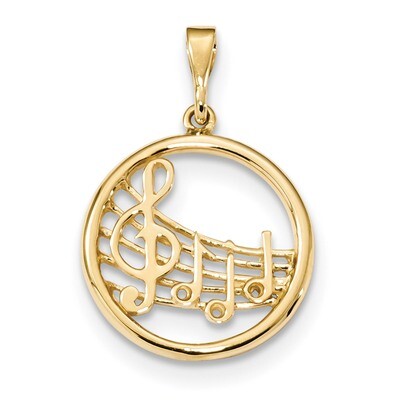 Musical Notes Pendant 14k Gold Polished K6136, MPN: K6136, 196904089293