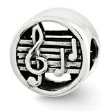 Music Notes &amp; Staff Bead - Sterling Silver QRS2649, MPN: QRS2649, 886774991719