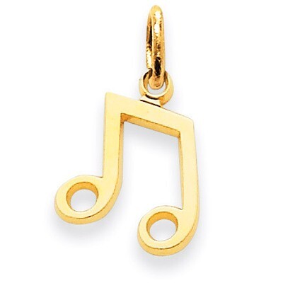 Musical Note Charm 14k Gold C1094, MPN: C1094, 883957854984