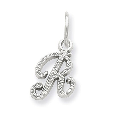 Casted Initial R Charm 14k white Gold WCH138-R, MPN: WCH138-R, 883957133553