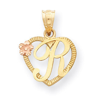 Initial R in Heart Charm 14k Two-Tone Gold D898R, MPN: D898R, 883957130484