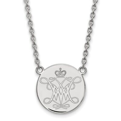 William And Mary Large Disc Pendant Sterling Silver SS013WMA-18, MPN: SS013WMA-18, 886774680842
