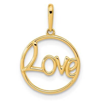 Circle Love Pendant 14k Gold Polished YC1522, MPN: YC1522,