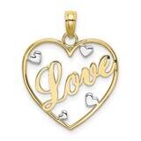 Rhodium Love Hearts Pendant 10k Gold 10K9395, MPN: 10K9395,