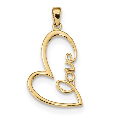 Love Heart Pendant 14k Gold Polished K5870, MPN: K5870, 886774082097