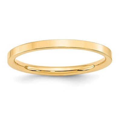 2mm Standard Flat Comfort Fit Band 14k Yellow Gold FLC020 Engravable, MPN: FLC020, 886774478180