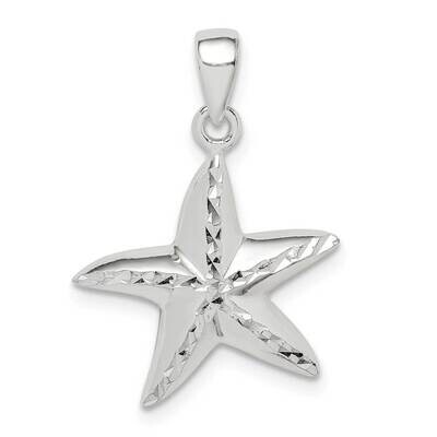 Star Fish Pendant Sterling Silver Diamond Cut QC9574, MPN: QC9574, 886774115429