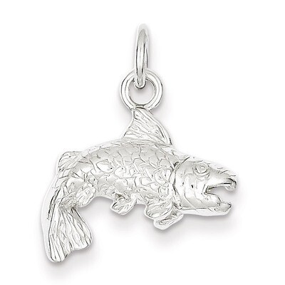 Fish Charm Sterling Silver QC957, MPN: QC957, 883957918143