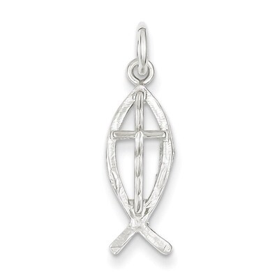 Ichthus (Fish) Charm Sterling Silver QC538, MPN: QC538, 883957279862
