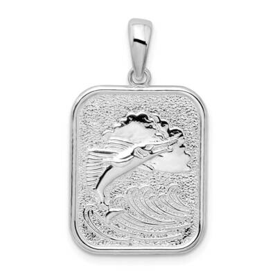 Textured Marlin Fish Pendant Sterling Silver QC10359, MPN: QC10359, 637218173839