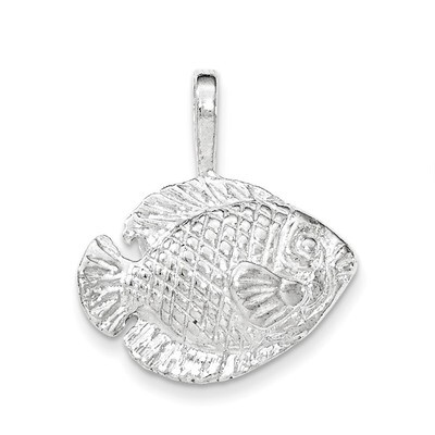 Polished Tropical Fish Pendant Sterling Silver QC8761