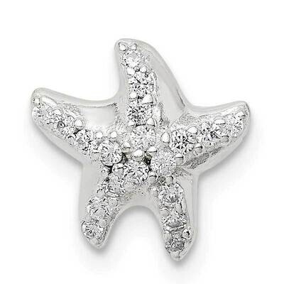 Star Fish Chain Slide Sterling Silver CZ Diamond QC9572, MPN: QC9572, 886774087115