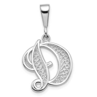 Filigree Initial D Pendant 10k White Gold 10D1281D, MPN: 10D1281D,