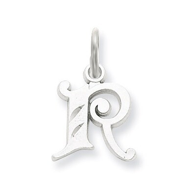 Diamond-cut Initial R Charm 14k White Gold WCH139-R, MPN: WCH139-R, 883957130705