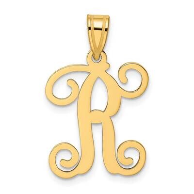 Initial Letter R Pendant 14k Gold Casted High Polished XNA518Y/R, MPN: XNA518Y/R,