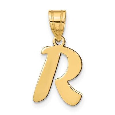 Script Letter R Initial Pendant 14k Gold Polished YC1438R, MPN: YC1438R, 196904088456