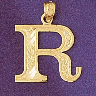 Dazzlers Jewelry Initial R Pendant Necklace Charm Bracelet in Yellow, White or Rose Gold 9571r, MPN…