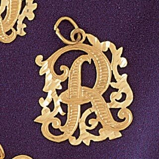 Dazzlers Jewelry Initial R Pendant Necklace Charm Bracelet in Yellow, White or Rose Gold 9557r, MPN…