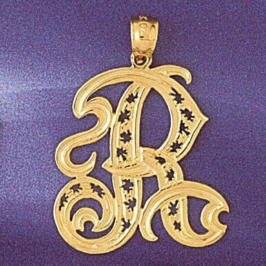Dazzlers Jewelry Initial R Pendant Necklace Charm Bracelet in Yellow, White or Rose Gold 9563r, MPN…