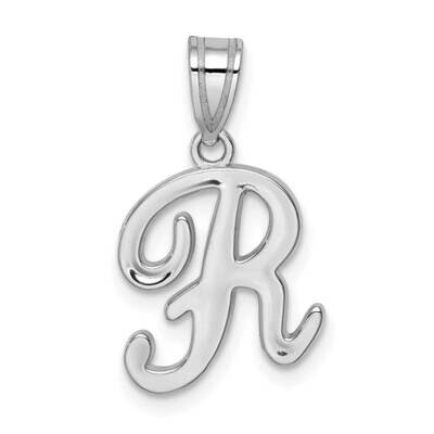 Script Letter R Initial Pendant 14k White Gold YC993WR, MPN: YC993WR, 196904069905