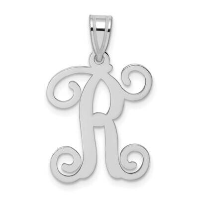Initial Letter R Pendant 14k White Gold Casted High Polished XNA518W/R, MPN: XNA518W/R,