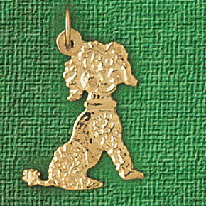 Dazzlers Jewelry Poodle Dog Pendant Necklace Charm Bracelet in Yellow, White or Rose Gold 2176, MPN…