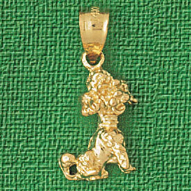 Dazzlers Jewelry Poodle Dog Pendant Necklace Charm Bracelet in Yellow, White or Rose Gold 2171, MPN…