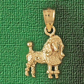 Dazzlers Jewelry Poodle Dog Pendant Necklace Charm Bracelet in Yellow, White or Rose Gold 2172, MPN…
