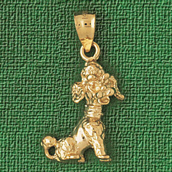 Dazzlers Jewelry Poodle Dog Pendant Necklace Charm Bracelet in Yellow, White or Rose Gold 2170, MPN…