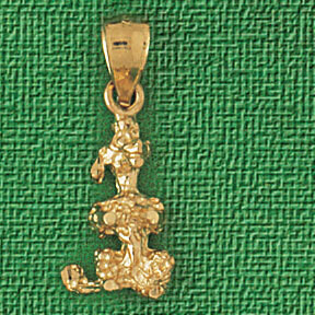 Dazzlers Jewelry Poodle Dog Pendant Necklace Charm Bracelet in Yellow, White or Rose Gold 2168, MPN…