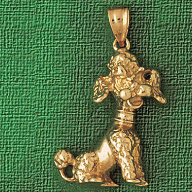 Dazzlers Jewelry Poodle Dog Pendant Necklace Charm Bracelet in Yellow, White or Rose Gold 2169, MPN…