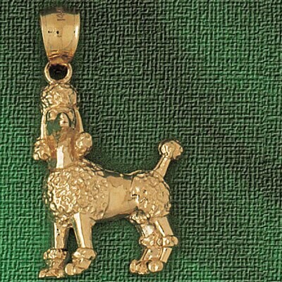 Dazzlers Jewelry Poodle Dog Pendant Necklace Charm Bracelet in Yellow, White or Rose Gold 2163, MPN…