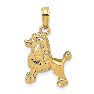 Poodle Dog Charm 14k Gold 3-D K6562, MPN: K6562, 637218059072