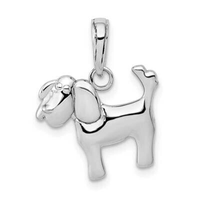 Polished Dog Charm 10k White Gold 10K4856W, MPN: 10K4856W,